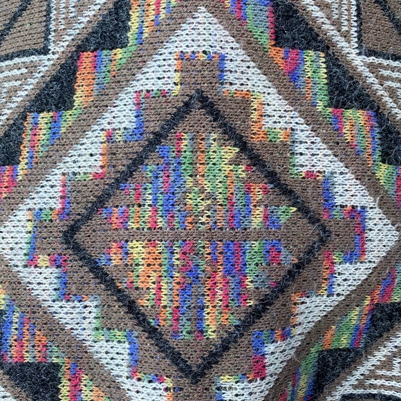 Debut Aztec Print Oversized Open Draped Cardigan Sweater S/M - Picture 6 of 14